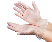 ビニール使い捨て可能な手ポリ塩化ビニールの手袋のやし幅85mm