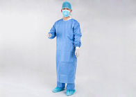 補強された青いSMSの使い捨て可能な手術衣
