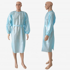 青いPPのPEは伸縮性がある袖口が付いている使い捨て可能な手術衣を防水する